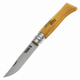 Нож складной Opinel 8 Tradition Carbone 113080, 85 мм, бук