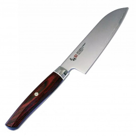 Нож кухонный сантоку Mcusta Zanmai Revolution Red ZRR-1215G, 150 мм, палисандр