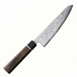 Нож кухонный сантоку Suncraft Senzo Black BD-03, 167 мм,  палисандр