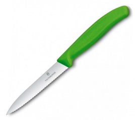 Нож кухонный овощной Victorinox 6.7736.L4, 100 мм,  зеленый