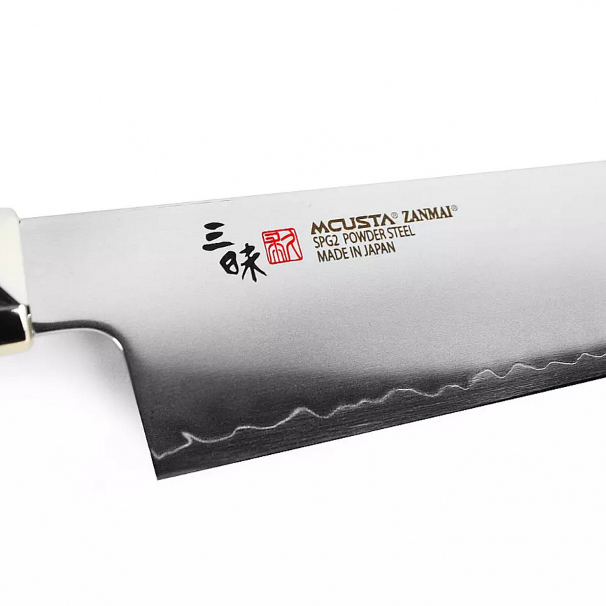 Нож кухонный шеф Mcusta Zanmai Revolution Green ZRG-1205G, 210 мм, микарта фото 4