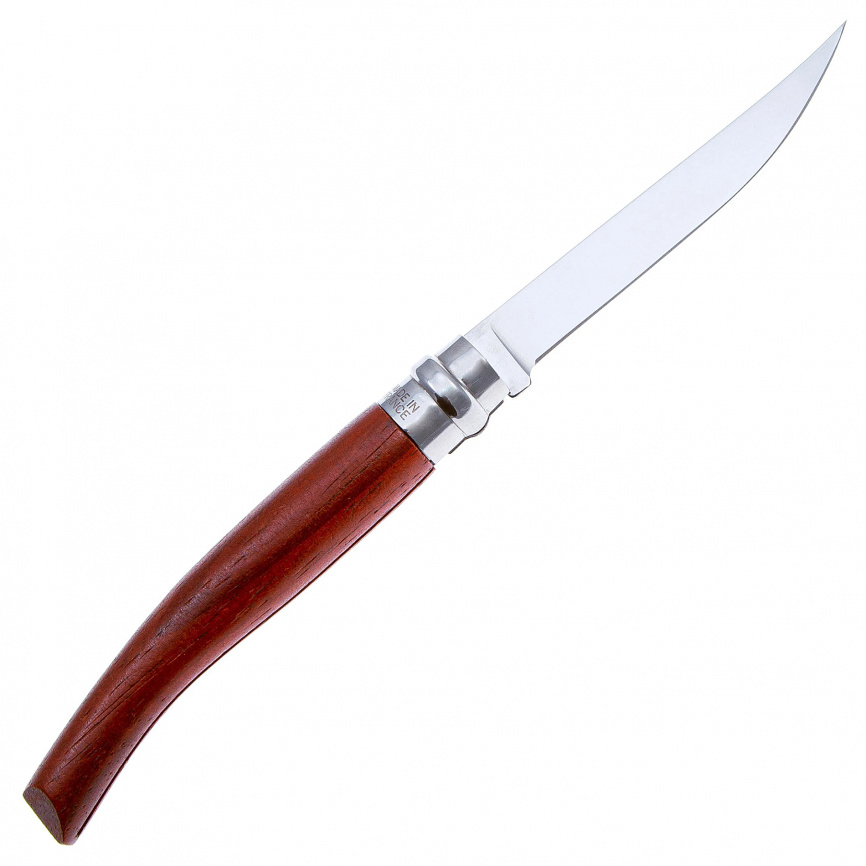 Нож складной филейный Opinel 10 Folding Slim Inox 002555, 100 мм, падук фото 2