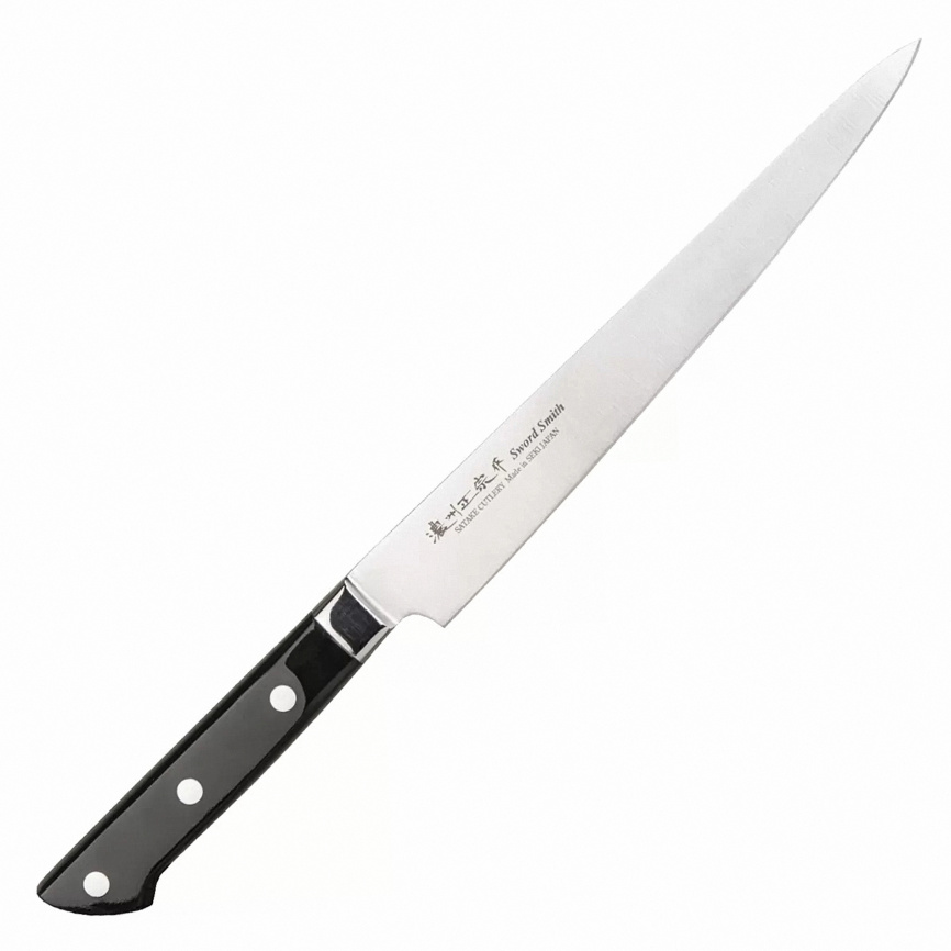 Нож кухонный филейный Satake Stainless Bolster 802-772, 210 мм,  черный фото 1