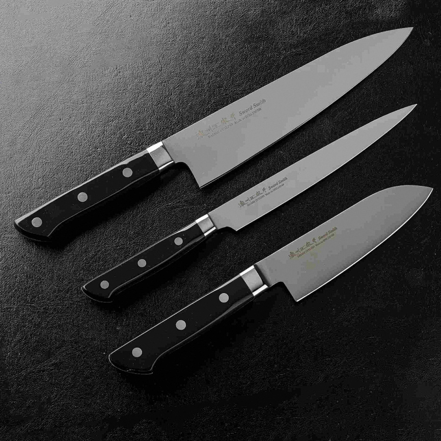 Нож кухонный филейный Satake Stainless Bolster 802-741, 170 мм,  черный фото 2