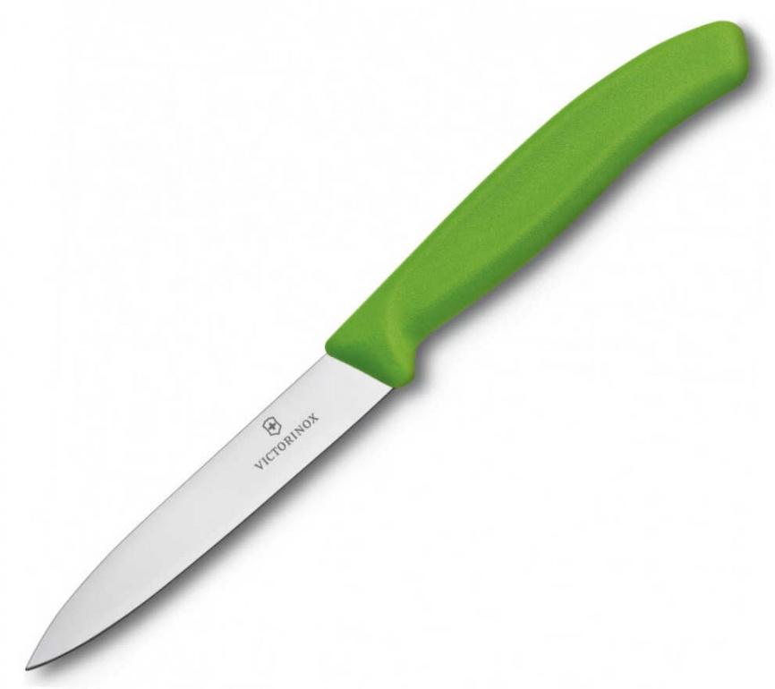Нож кухонный овощной Victorinox 6.7706.L114, 100 мм,  зеленый фото 1