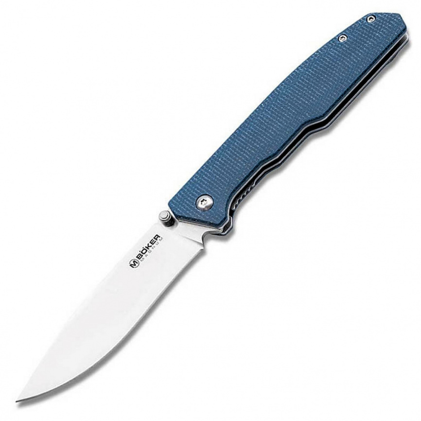 Нож складной Boker Deep Blue Canvas 01SC714, 90 мм, микарта фото 1