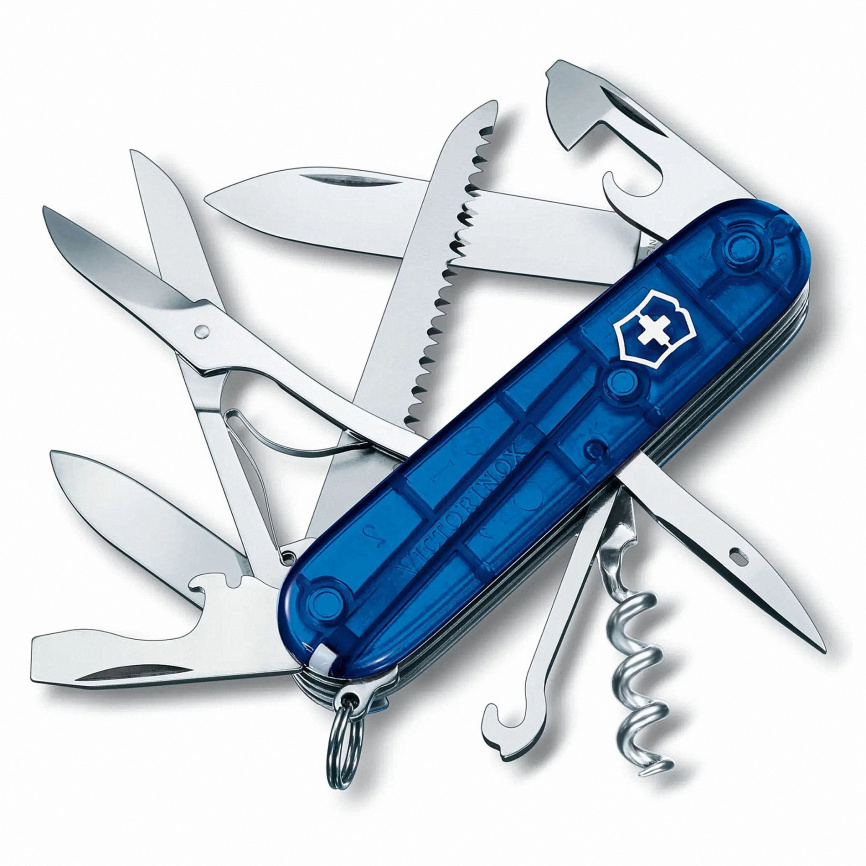 Нож складной Victorinox Huntsman Translucent Blue 1.3713.T, 70 мм, синий фото 1
