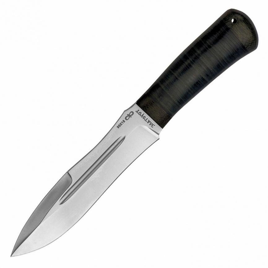 Нож разделочный АиР Скорпион 95Х18, 155 мм, кожа фото 1