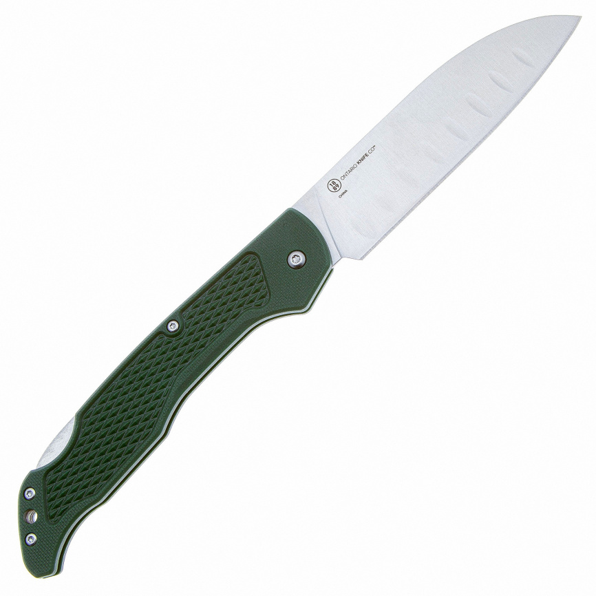 Нож складной Ontario Camp Plus Santoku 4305, 108 мм, зеленый фото 2