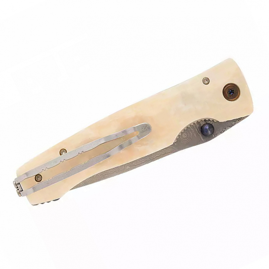 Нож складной Mcusta Tactility Elite Damascus MC-0126D, 94 мм, белый фото 4