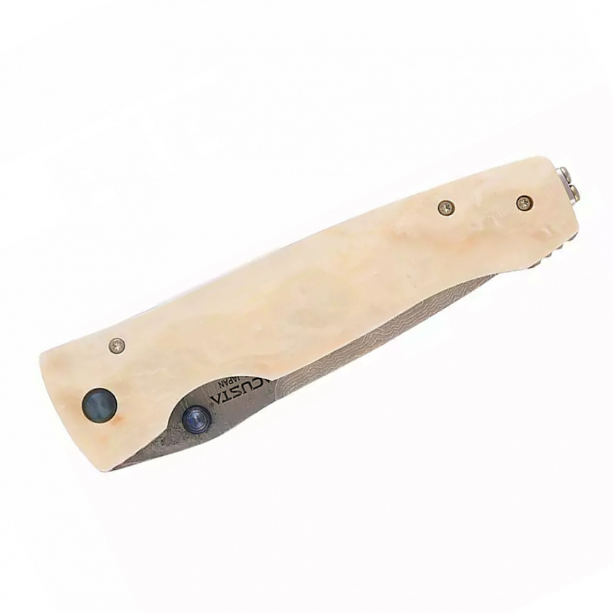 Нож складной Mcusta Tactility Elite Damascus MC-0126D, 94 мм, белый фото 3
