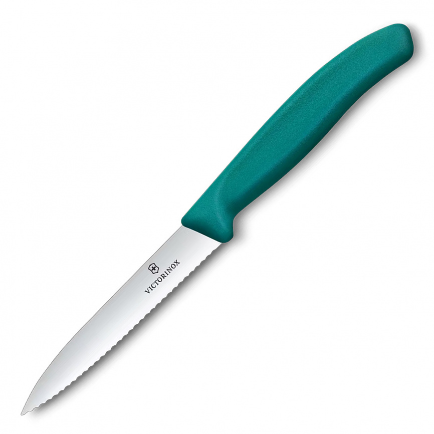 Нож кухонный овощной Victorinox 6.7734.C1, 100 мм, зеленый фото 1