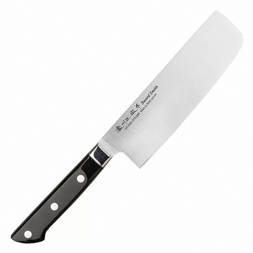 Нож кухонный сантоку Satake Stainless Bolster 803-649, 160 мм, черный фото 1